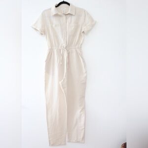 Jessica Simpson Cream Jumpsuit Sz Medium